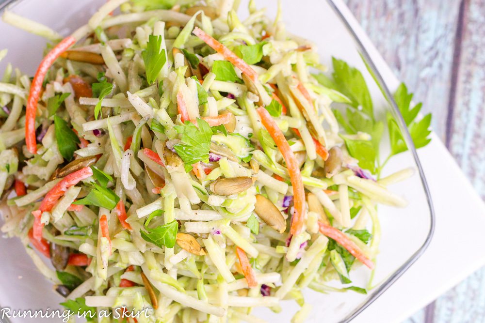 Easy & Healthy Broccoli Slaw with Creamy Greek Yogurt Dressing